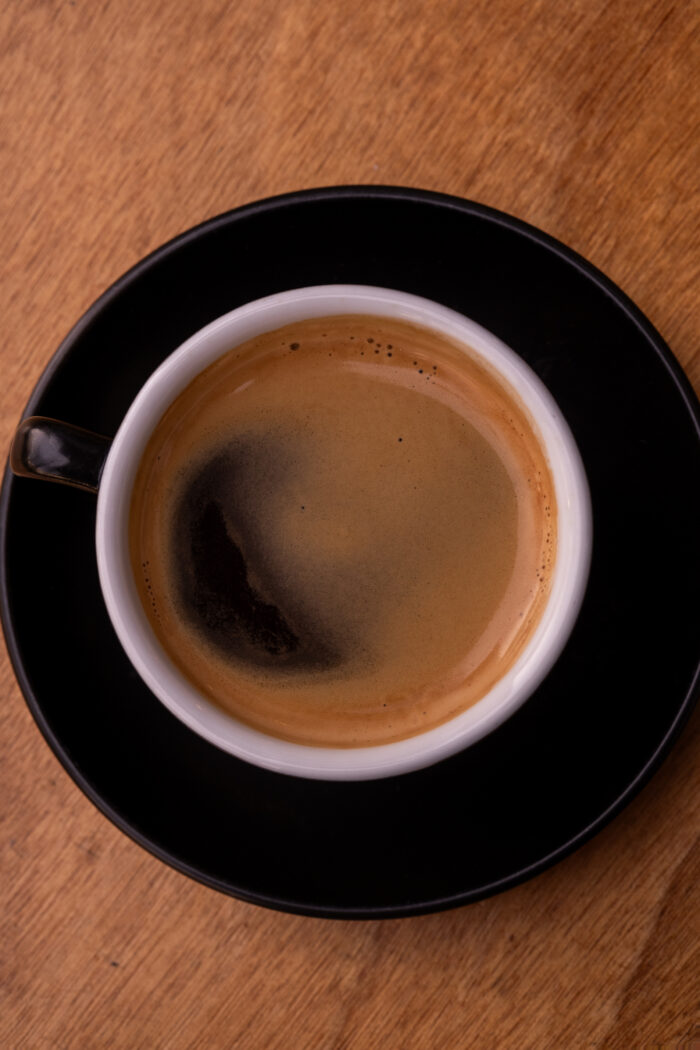 A cup of specialty coffee at Café de la Presse, Brussels